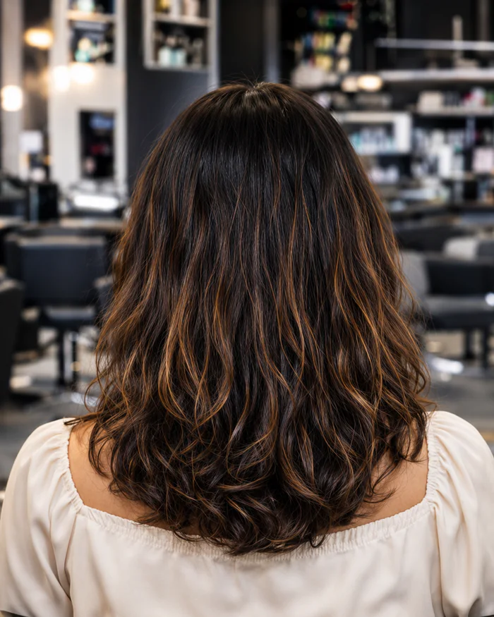 Hair before a highlights service.
